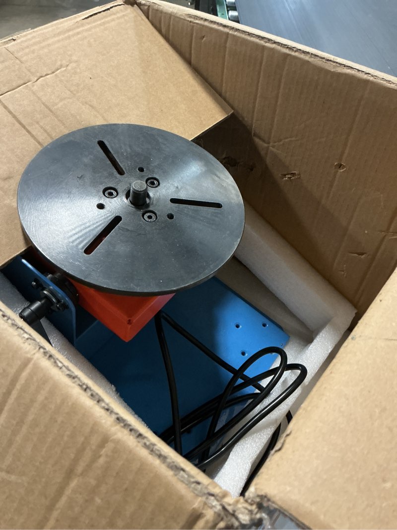 Condition photo showing As Is for 10KG Rotary Welding Positioner Turntable Table, LEHUNDI HD10 110V 0 to 90° Welding Positioner Positioning Turntable Rotational Speed 2-20 r/min Portable Welder Positioner Turntable Machine - HD10