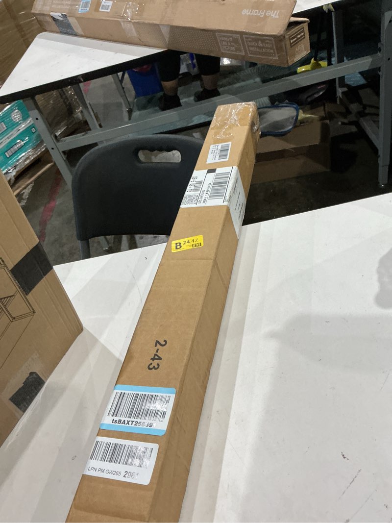 Condition photo showing New/Like New for aosky blackout roller shades cordless blinds for windows, free-stop shades with valance, thermal insulated fabric, uv protection, natural woven blinds for home and office (43" w x 72" h, white) white 43"w x 72"h