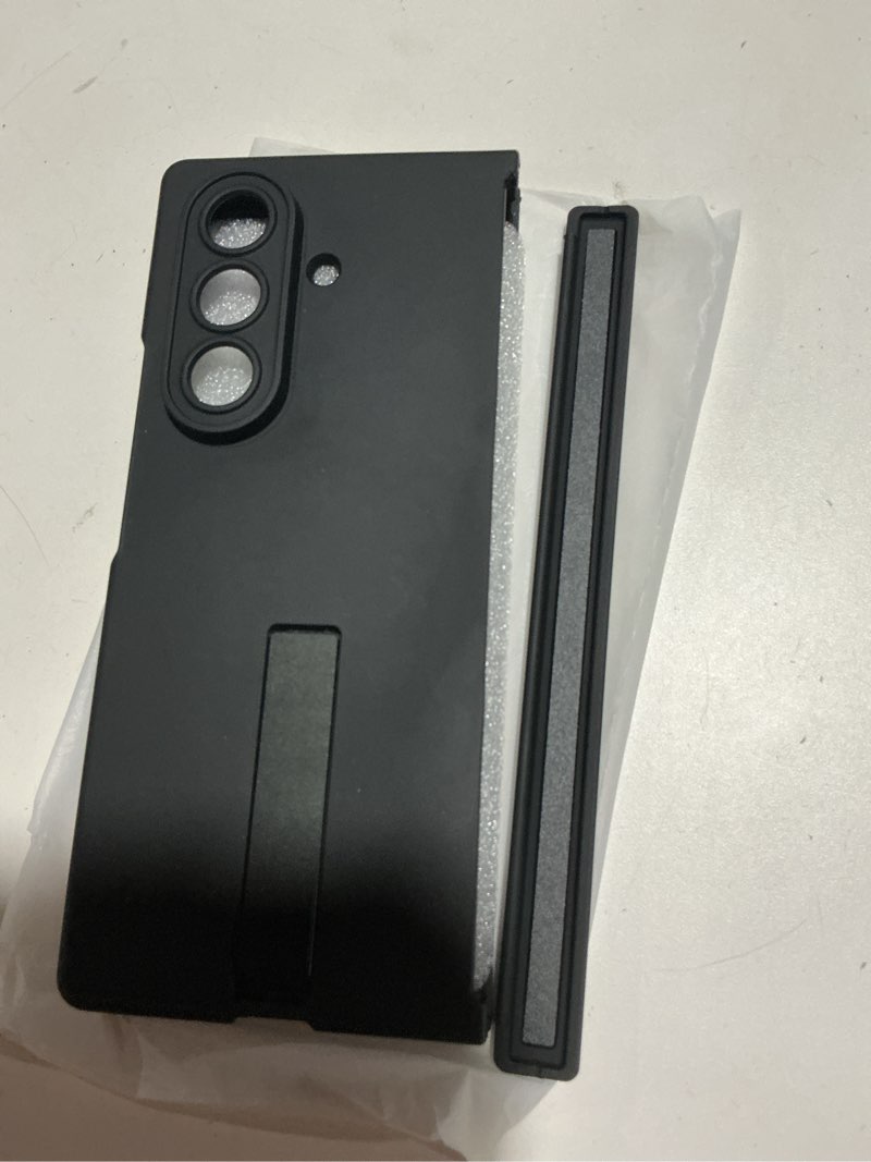 Condition photo showing As Is for for samsung galaxy z fold 7 case with stand, magnetic compatible with magsafe, front screen protector, camera & hinge protection, slim rugged full body phone cover for samsung zfold 7, black black-mag z fold 7 case