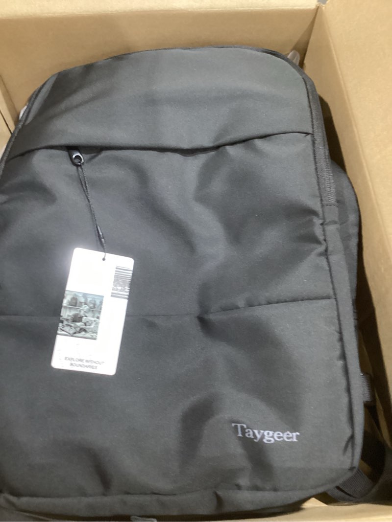 Condition photo showing Good Condition for taygeer travel laptop backpack for men women, airplane approved travel backpack suitcase with water bottle pocket, lightweight college 35l luggage bag 15.6inch laptop mochila gifts for business,black large black