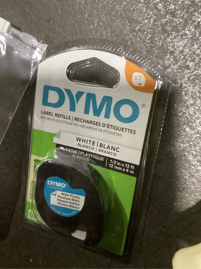 Condition photo showing Good Condition for dymo letratag 1/2 in. w x 156 in. l white plastic label maker tape