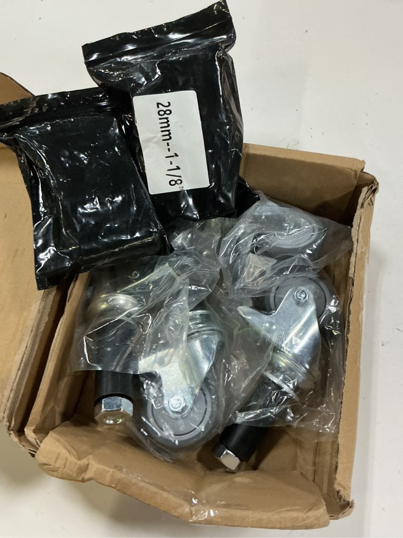Condition photo showing Good Condition for 2 inch expanding stem casters set of 4, casters for wire shelving with locking brake, swivel casters fit 7/8", 1", 1-1/8" tube leg for table, cart, stainless steel furniture legs 2inch