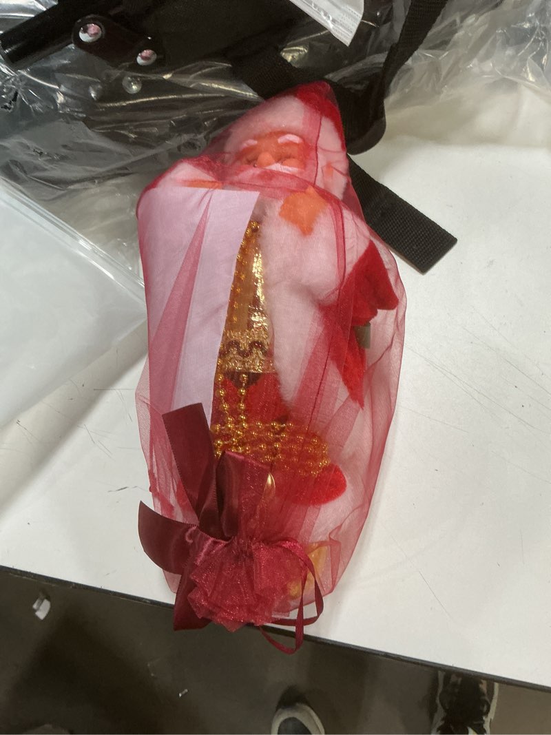Condition photo showing New/Like New for Climbing Santa Claus 9" Christmas Ornament Xmas Decoration Climbs Up and Down Battery Operated Toy with Light Music and Sound Animated Climbing on Beads Musical Moving Figure Xmas Christmas Ornament