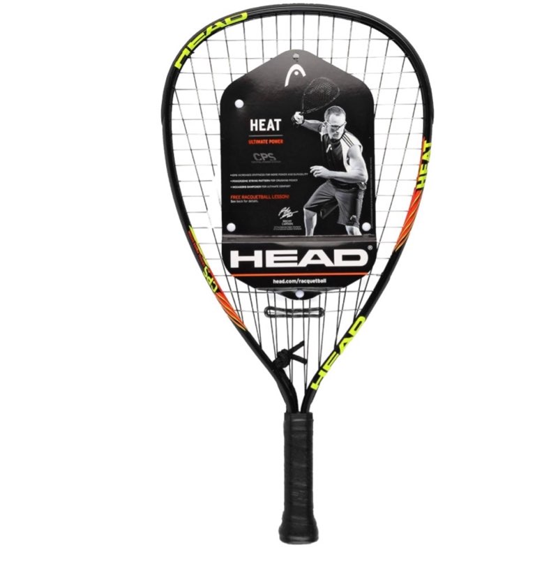 head cps heat racquetball racquet – pre-strung beginner racquet with cps power technology, lightweight frame, damp plus vibration control