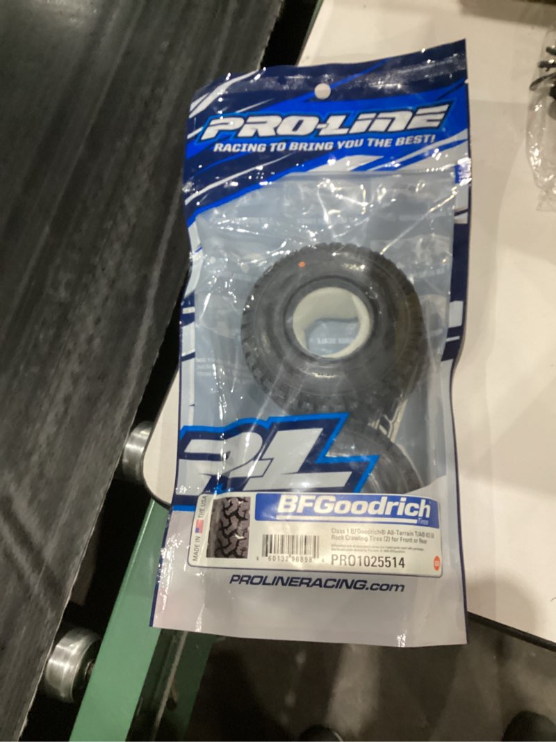 Condition photo showing New/Like New for pro-line racing 1/10 class 1 bfgoodrich all-terrain t/a ko g8 rock crawling tires 2 for front or rear pro1025514
