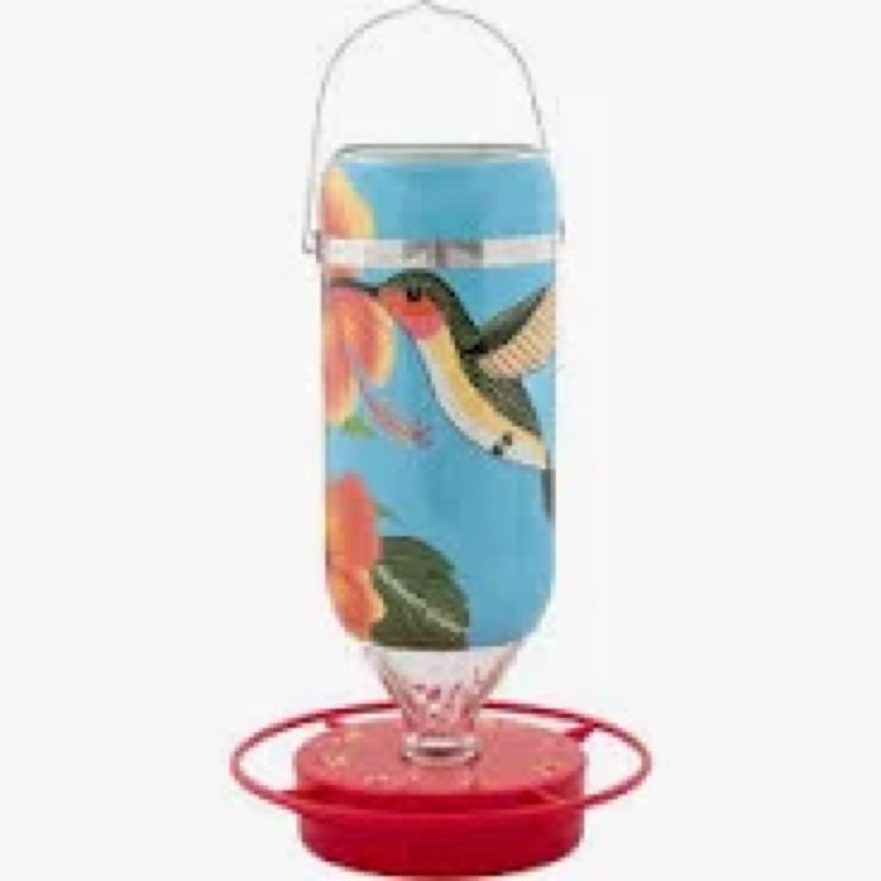 hib32 32 oz hibiscus hummingbird feeder - blue 