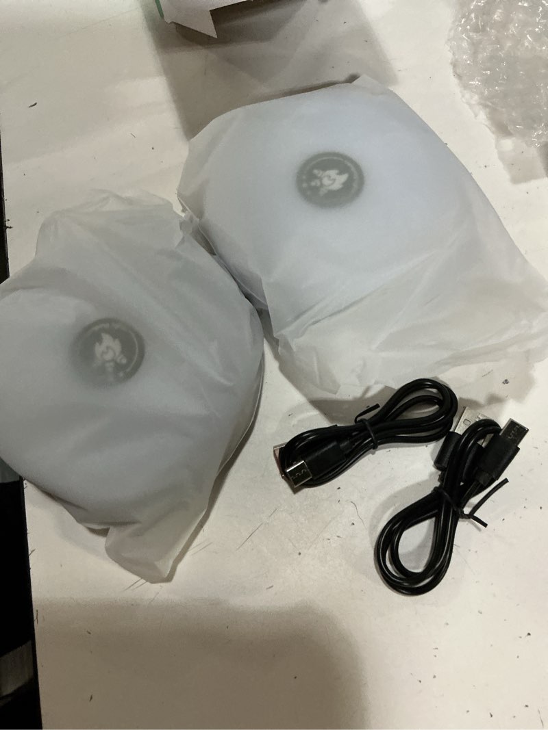 Condition photo showing New/Like New for 2-pack camping string lights | rechargeable 4 in 1 quick storage 32.8ft tent lights with 8 modes | hanging waterproof led lamp for outdoor patio garden party | christmas holiday decor - camping gear green 2pack