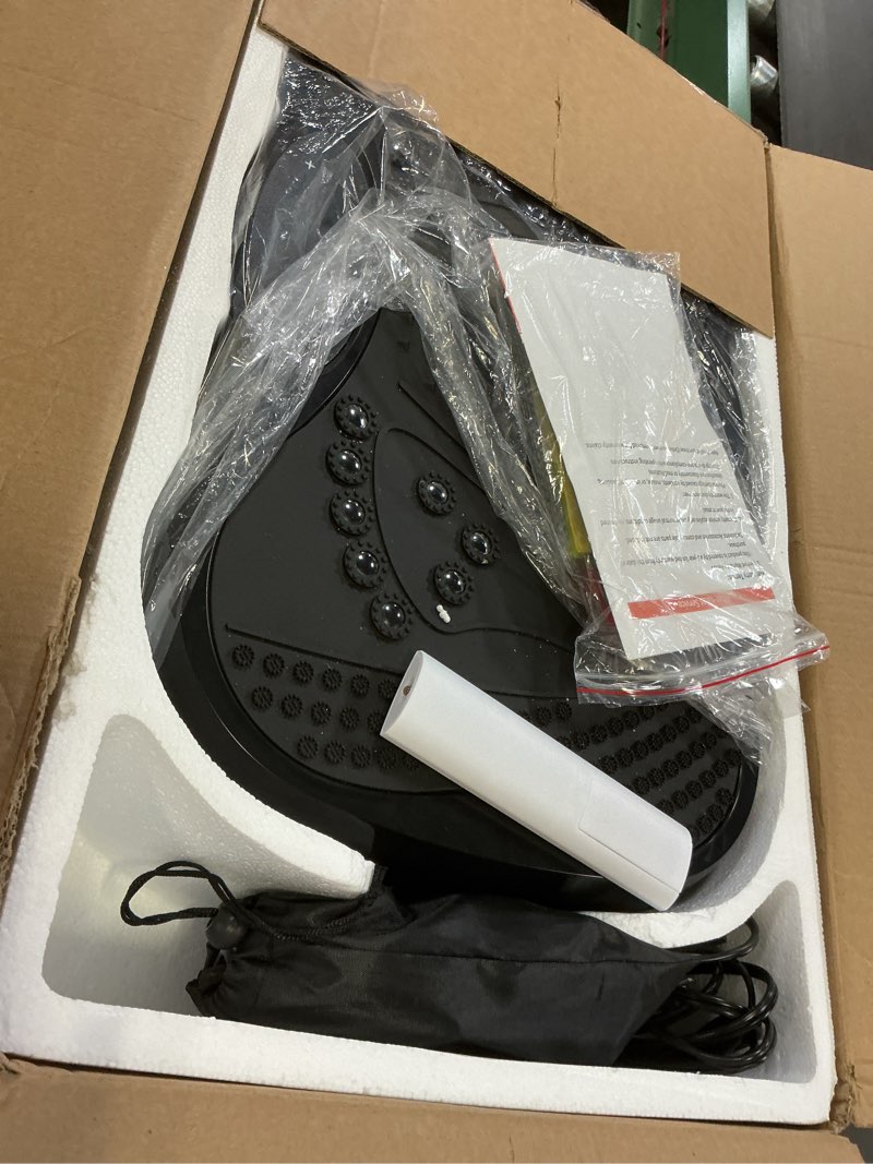 Condition photo showing Good Condition for vibration plate exercise machine, 130 levels full body workout vibrating plate for lymphatic drainage weight loss, 450 lbs capacity shake platform with resistance bands bluetooth for women men