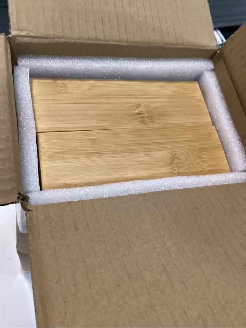 Condition photo showing New/Like New for long bamboo kitchen drawer organizer boxes – 17" x 6" stackable wood silverware utensil tray for drawers bins cutlery & flatware storage – wooden pantry organizers set of 2 for junk drawer bathroom rv bamboo 17" x 6" x 2"