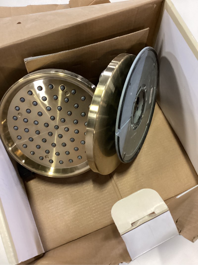 Condition photo showing As Is for allen + roth harlow brushed gold 2-handle 6-in round bathtub and shower faucet with valve (single function)