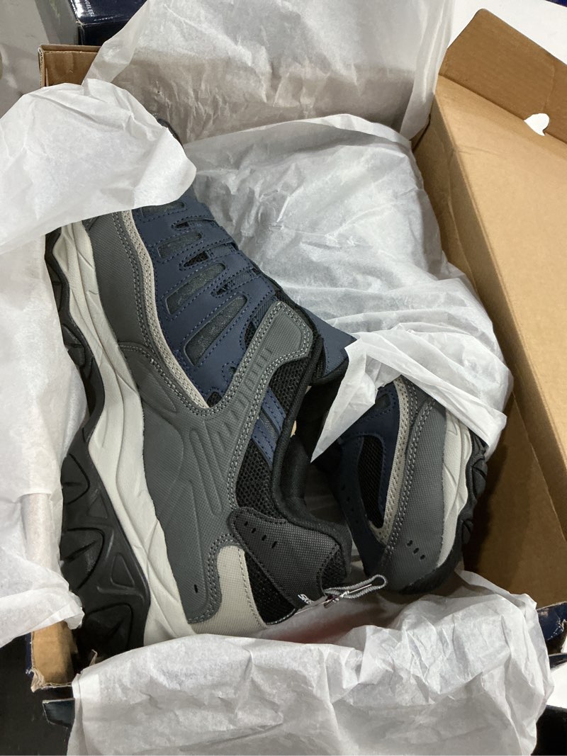 Condition photo showing New/Like New for skechers mens afterburn m. fit wonted 12 x-wide navy/gray