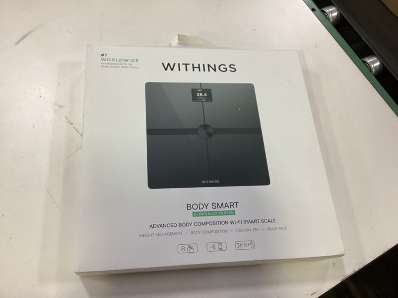 Condition photo showing As Is for WITHINGS Body Smart - Accurate Scale for Body Weight and Fat Percentage, Body Composition Wi-Fi and Bluetooth Weight Scale, Baby Weight Scale, Smart Scale Apple Health Compatible, Bathroom Scale