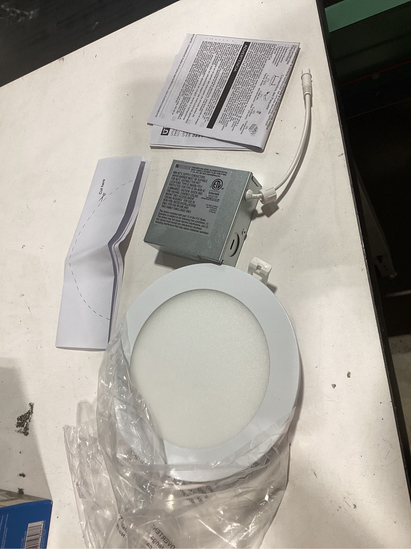 Condition photo showing Good Condition for utilitech extra bright white 6-in 1200 -lumens switchable white round dimmable led canless wet rated recessed downlight