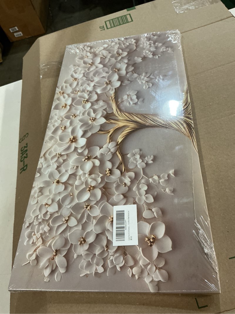 Condition photo showing New/Like New for hangyueace large tree of life canvas wall art | gold tree picture wall decor,luxury modern poster print artwork for living room bedroom hotel home decoration 12 x 24 inches gold wrapped canvas 24"l x 12"w