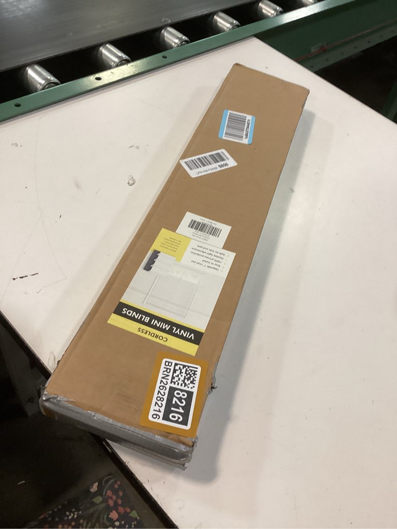 Condition photo showing New/Like New for 100% Privacy L-Shaped Blades Mini Blinds for Indoor Windows 1" Vinyl Cordless Window Blinds for Home, 20" W × 48" H - Beige Beige 20" W × 48" H