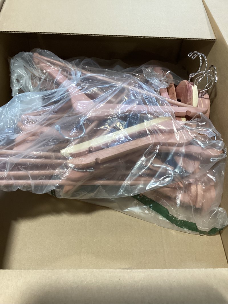 Amber Home 30 Pack Cedar Coat Hangers, Wooden Suit Hangers with Non-Slip Pant Bar, Cedar Hangers for