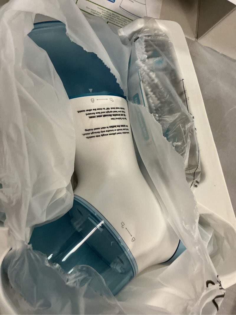 Condition photo showing Good Condition for nasal irrigation system, electric sinus rinse machine with dual water tank for quick relief of nasal discomfort, selfcleaning & auto waste collection function with 30 salt packets (large)