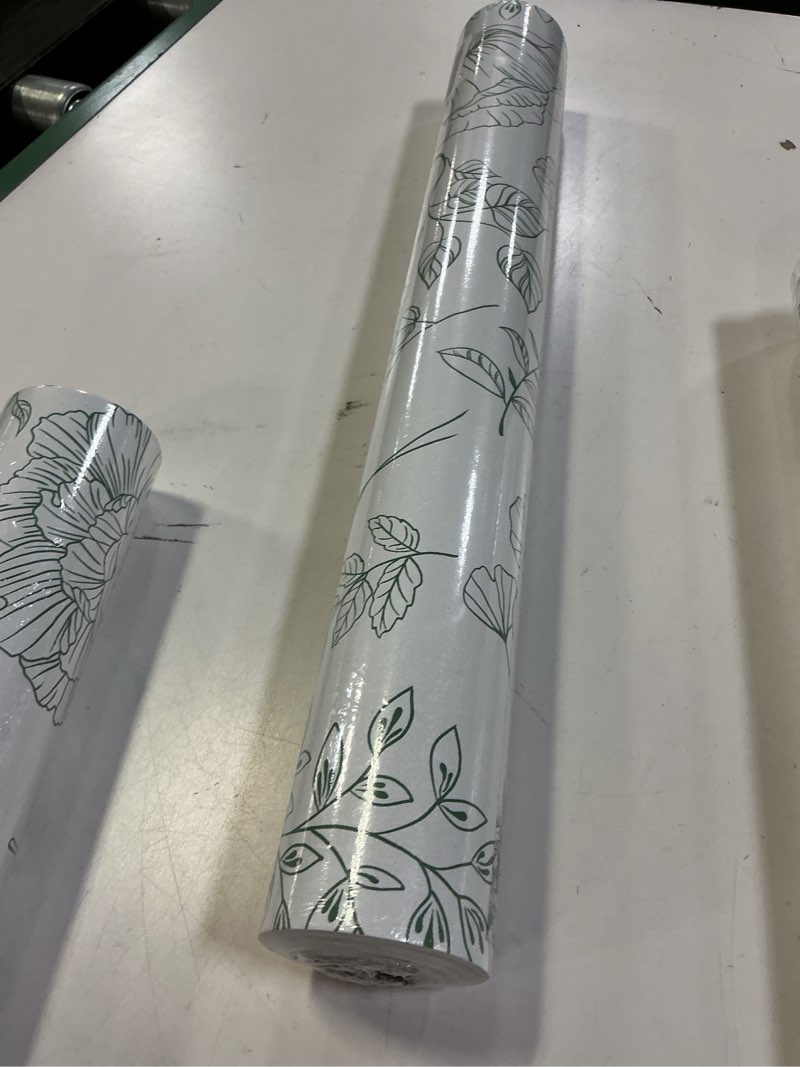 Condition photo showing New/Like New for Green Leaf Wallpaper Peel and Stick 17.5" x 197" Floral Leaf Contact Paper Vintage Self Adhesive Wallpaper Vinyl Waterproof Wall Covering for Bedroom Cabinet Countertop Decor 17.5" x 197" Green&Purple