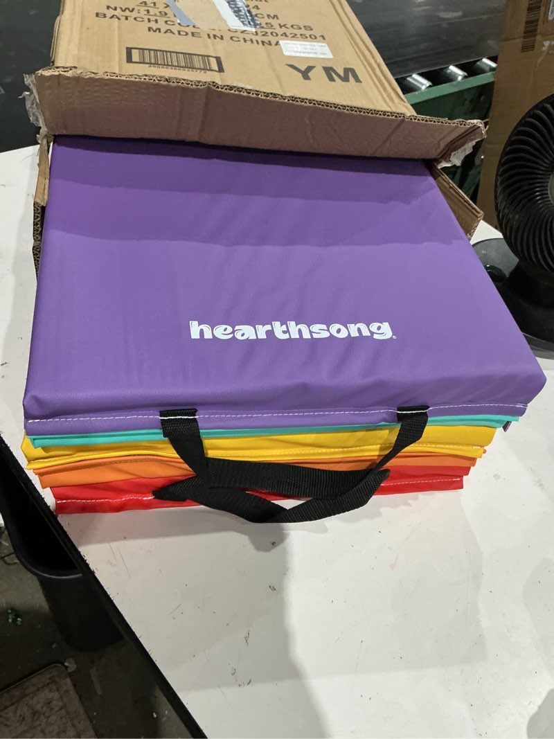 Condition photo showing Good Condition for five-panel folding rainbow gymnastics tumbling mat