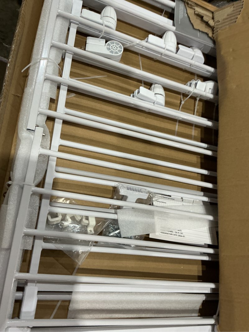 Condition photo showing Good Condition for babelio 104" extra wide baby gate, 30” tall auto close dog fence for stairs doorways fireplace, hardware mounted pet gate indoor, foldable 5 metal panels, adaptizone series, white white 104" wide gate - 5 panels