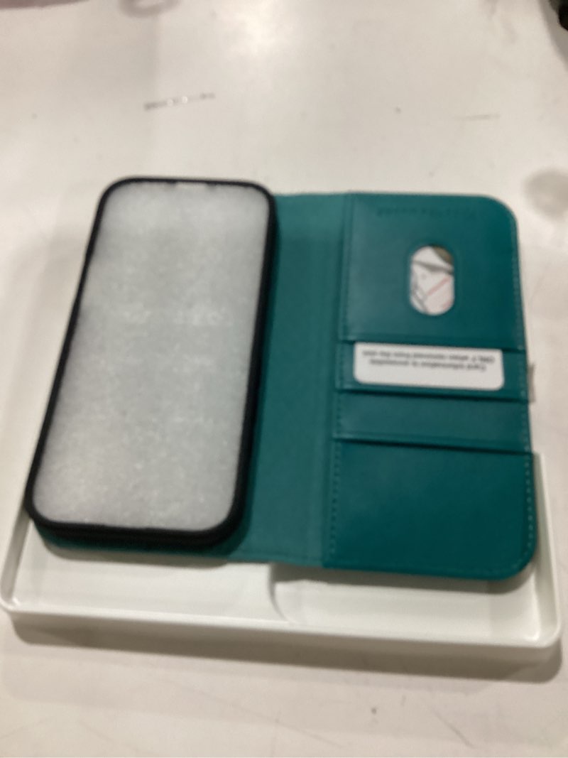Condition photo showing Good Condition for tucch case wallet for iphone 17 (6.3-inch) 2025, 3 card slots | kickstand | rfid blocking | pu leather | protective flip folio cover | tpu shockproof interior shell | cyan for iphone 17 textured - cyan