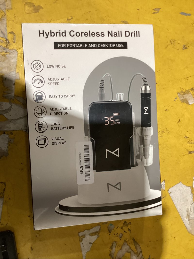 Condition photo showing Good Condition for m mase- professional nail drill machine - coreless 2-in-1 nail file - electric, cordless, 35000 rpm, hd display - electric nail drill for professional & home use (black)