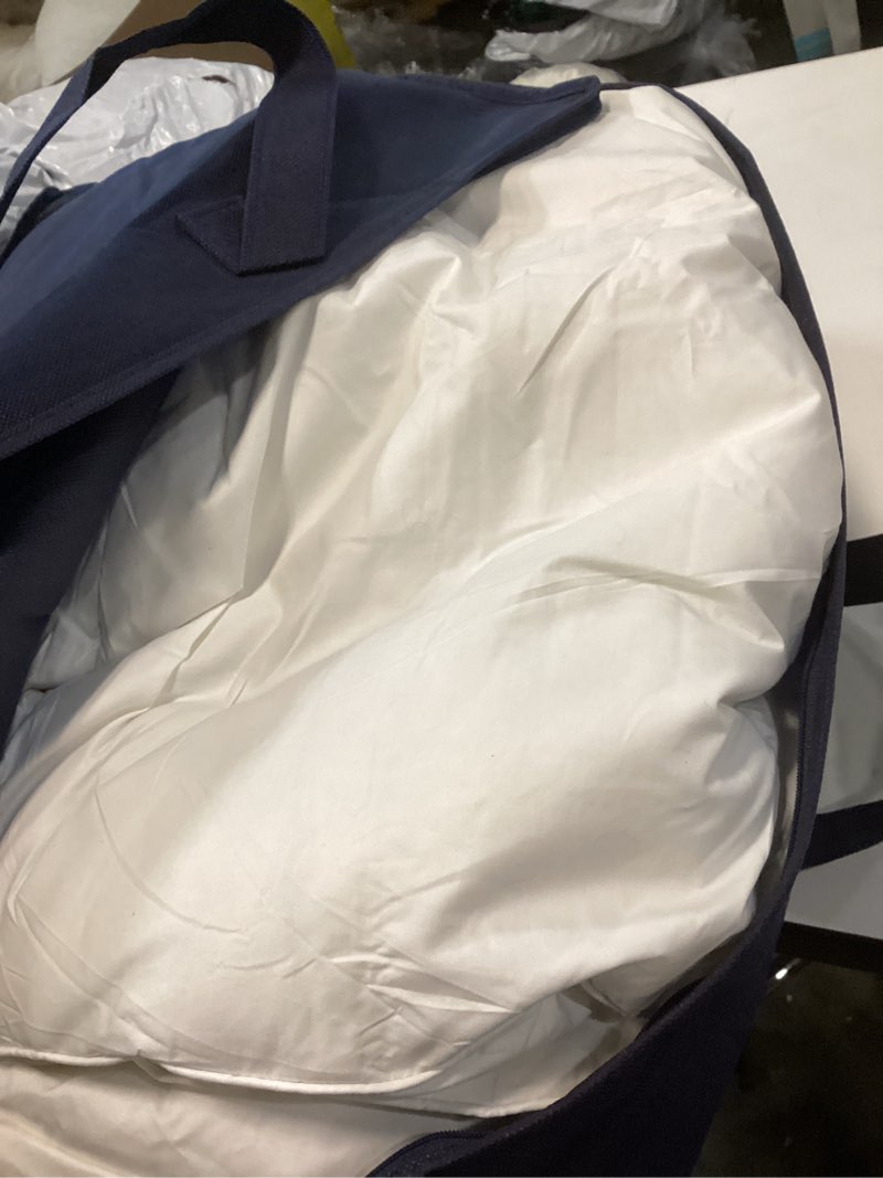 Condition photo showing As Is for Serta Goose Feather Down Fiber Cotton Comforter King Size - 100% Cotton Duvet Insert - Hotel Luxury Hypoallergenic Bedding Comforter All Season Medium Warmth 106 x 90 Inch White King All Season
