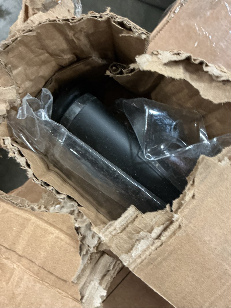Condition photo showing As Is for topper 66 in. - 120 in. adjustable 1 in. single curtain rod kit in matte black with finial