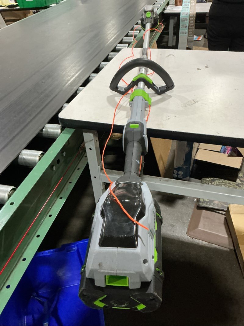 Condition photo showing Good Condition for ego power+ multi-head system with line iq, powerload 56-volt 17-in straight shaft attachment capable battery string trimmer edger conversion capable 5 ah (battery included)