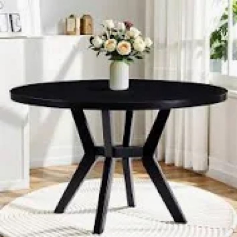 42“ solid wood round dining table