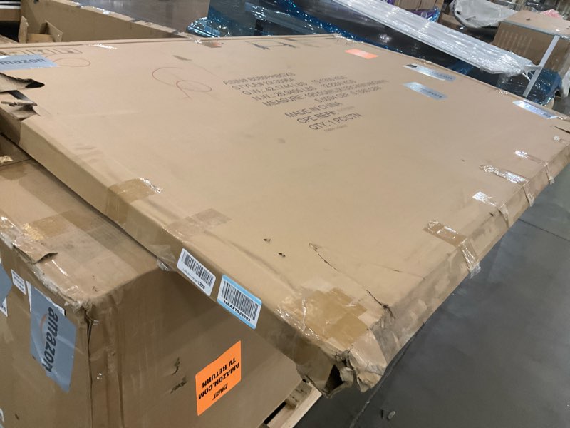 Condition photo showing As Is for Amazon Basics Large Magnetic Dry Erase Whiteboard with Pen Tray for School, Classroom, Office & Home , 48" x 72", Aluminum frame, Silver/White