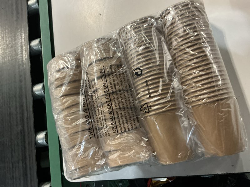 Condition photo showing Good Condition for 50 set (16 oz) one - pint frozen dessert containers with lids | kraft compostable paper food cup with vented lid, dessert cups ice cream cups, great for restaurants, take outs, to-go lunch 16oz(50cups+50lids) kraft