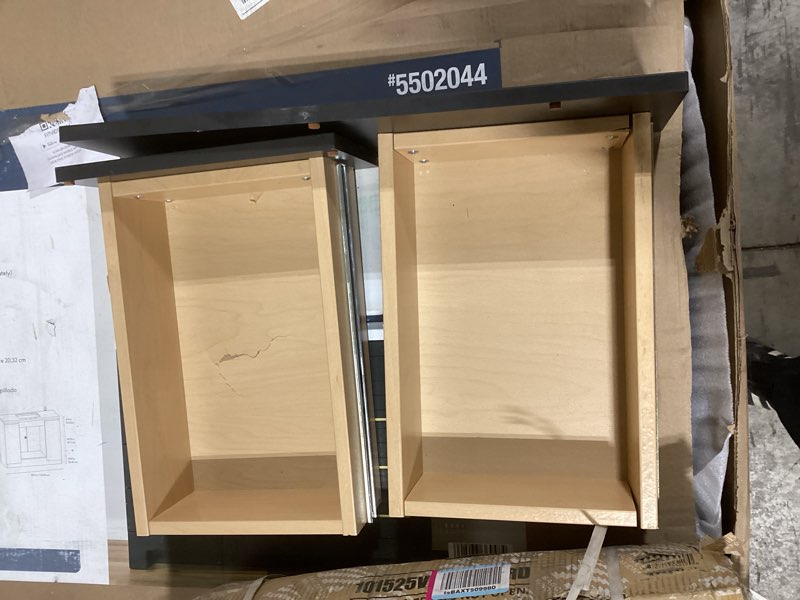 Condition photo showing As Is for Style Selections Cauley 48-in Black Single Sink Bathroom Vanity