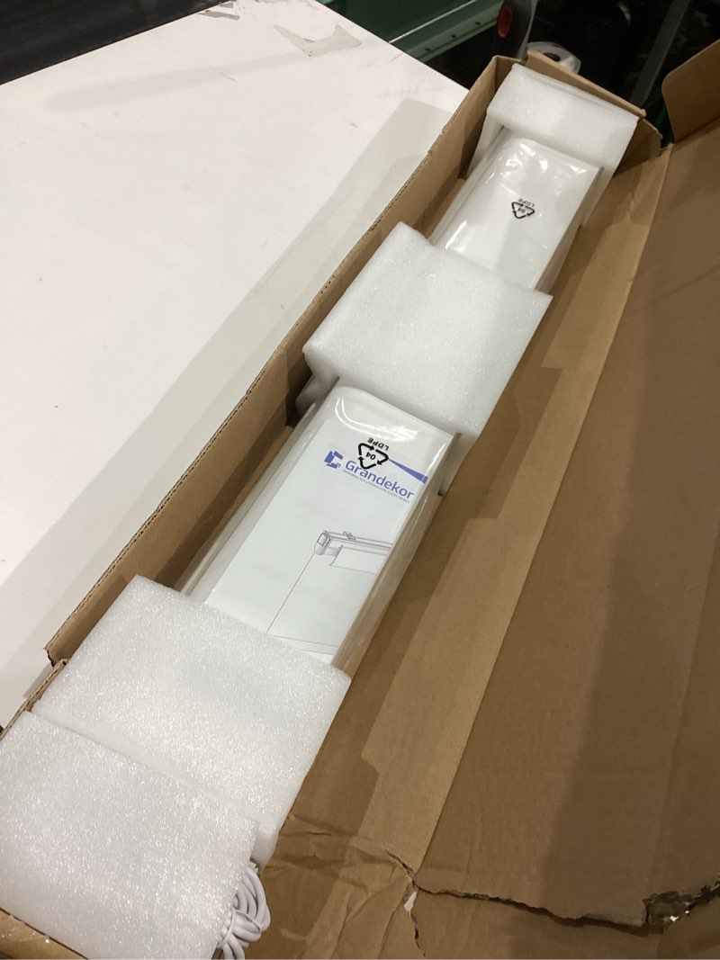 Condition photo showing Good Condition for grandekor no-drill no tools motorized blinds with remote | 27x72 white electric blackout smart roller shade/app/voice control-for home office, living room blackout-white 27"w x 72"h