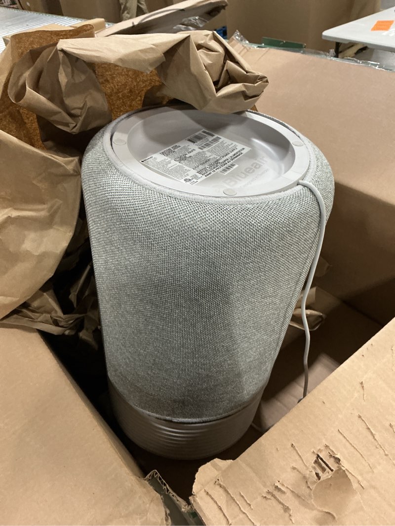 Condition photo showing As Is for blueair blue signature sp3i air purifier for medium rooms up to 498 sq ft, hepasilent filtration, wifi smart control, auto mode, odor & smoke removal, pet hair & dust, aham verified, table design