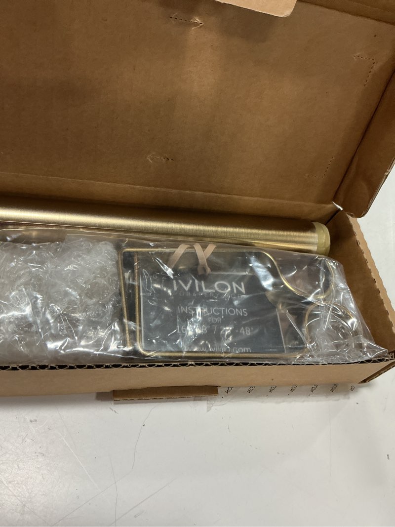 Condition photo showing Good Condition for Ivilon Drapery Window Curtain Rod - End Cap Style Design 1 Inch Pole. 28 to 48 Inch Color Warm Gold 28 to 48 in.