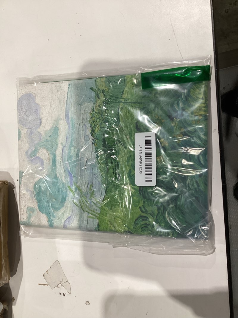 Condition photo showing Good Condition for Compatible with iPad Case iPad Air 7th/6th 11" 2025/ iPad Air 5th/4th Gen 10.9" - Cute Leather Cover -with Landscape Art Design - with Pencil Holder - Lightweight Green Vintage Painting iPad Air 7th/6th (11”) / Air 5th/4th (10.9“) Field and Sky