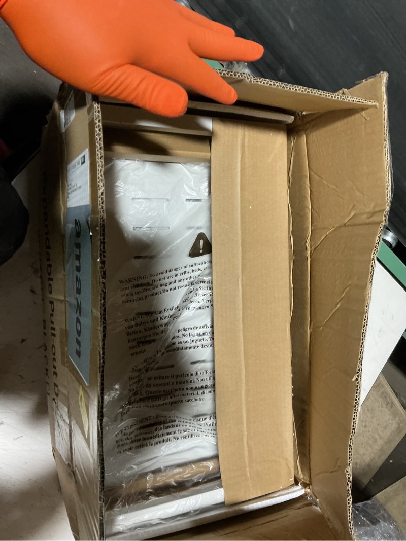 Condition photo showing Good Condition for pull out cabinet organizer, 2-pack, expandable(12"-20") heavy duty slide out drawers fixed with adhesive nano film for pots, roll out shelf storage for kitchen base cabinet organization(3 rails) white 21"d×12"-20"w(2 pack)