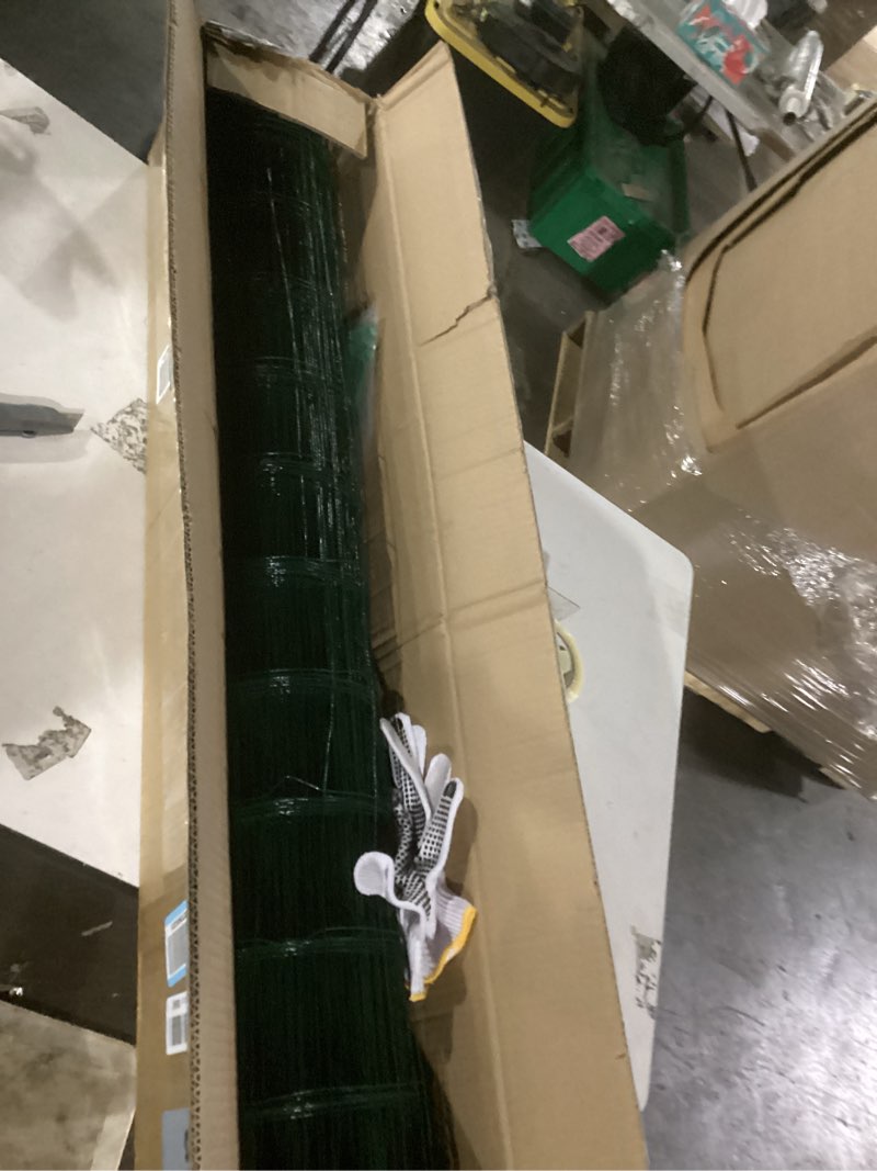 Condition photo showing Good Condition for tongmo 4 ft x 50 ft green pvc coated welded wire fence, 16ga garden chicken wire fence roll, mesh size 2" x 4" hardware cloth, ideal for yard protection and poultry netting 4ft*50ft green