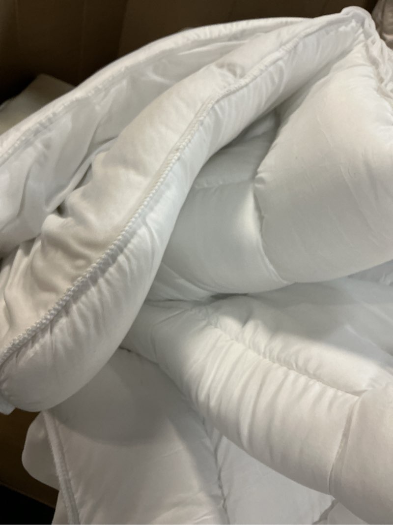 Condition photo showing As Is for Ultra Soft Full Size Mattress Topper - Viscose Made from Bamboo Pillow Top Mattress Pad for Back Pain Relief - Naturally Cooling for Hot Sleepers, White White Full