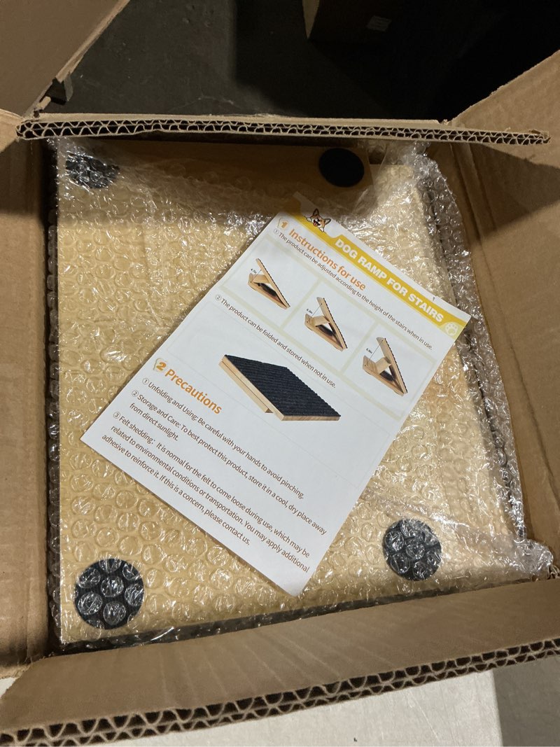 Condition photo showing Good Condition for tneltueb 6 pack upgraded dog ramps for stairs, adjustable stair ramp for dogs,portable dog stairs with mat for small dogs and cats, non-slip pet steps for elderly or injured pets