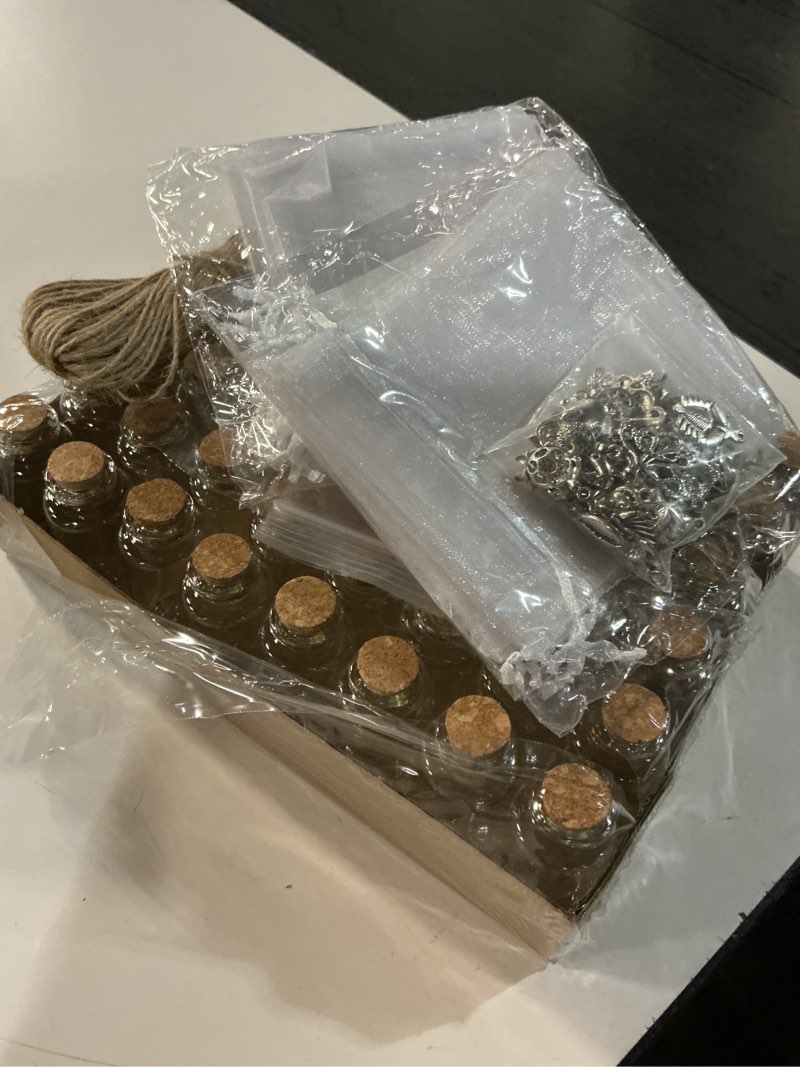 Condition photo showing Good Condition for 48 sets beach wedding favors for guests coastal summer beach ornaments personalized diy nautical glass message bottle with corks and seashell starfish pendants for wedding party favors souvenirs
