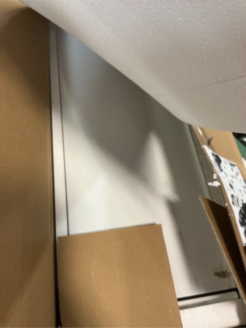Condition photo showing New/Like New for white large under desk mounted sliding drawer with 2 cable hole and 60 degree tilt panel to pull out, 22.4'' long & 9.2'' deep large storage organizer for sit stand workstation