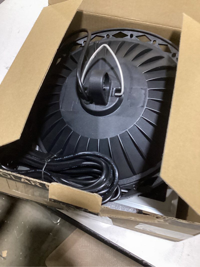 Condition photo showing Good Condition for Solar Pendant UFO Light 3000LM, Gazebo Indoor Outdoor Motion Sensor Dimmable Brightness Remote Control Waterproof for Patio Porch Garage Lights Black