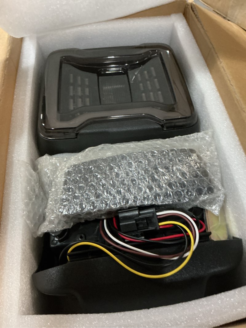 Condition photo showing Good Condition for kiwi master smoked led tail lights & 3rd brake light set for 2018-2026 jeep wrangler jl/4xe accessories third brake light high mount stop light reverse light turn signal light model 2