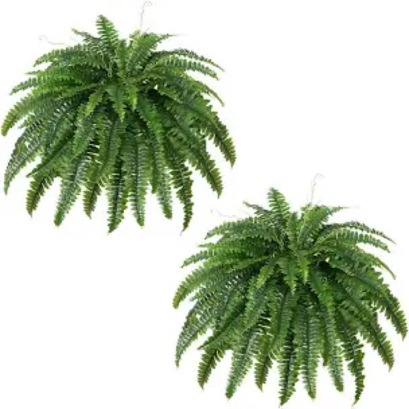 dkaltm artificial boston fern bush- set of 2 large artificial ferns for outdoors, 45inch large faux ferns, suitable for office & living room decor, 55branches for each bouquet
