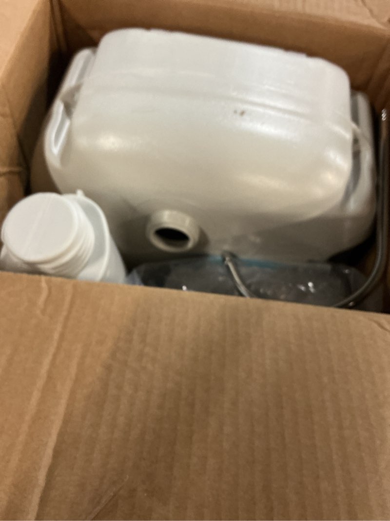Condition photo showing Good Condition for serenelife portable camping sink with 19l (5+ gallon) water tank, hands-free foot pump, soap dispenser & towel holder, compact design with carry handle – perfect for camping, worksites, outdoors