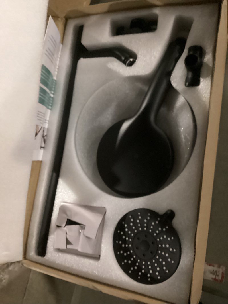 Condition photo showing New/Like New for Dual Shower Head with Handheld for Couples, High Pressure Double Shower Heads for Two People Rod, Two Showerhead System Fit 2 Person, Gifts for Women Men, SPA-Like (Black, Segmented Design)
