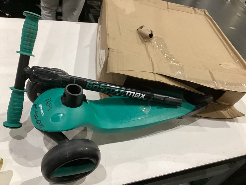Condition photo showing As Is for new-bounce scooters for toddlers - 3 wheel scooter for kids with adjustable handlebar - the goscoot max is perfect for children and toddlers, girls and boys ages 3-10 green