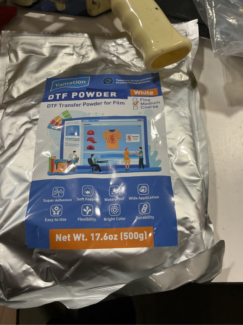 Condition photo showing Good Condition for dtf powder adhesive white 500g / 1.1lb dtf transfer powder hot melt adhesive applies to all dtf transfer printers for digital prints on t-shirts textile dtf supply with dtf pet film and ink 1.1 lb - white - medium